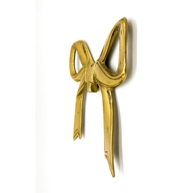 Vintage Hollywood Regency Brass Bow Wall Hanging - Glam, French Inspired, Regency Revival For Sale In Houston - Image 6 of 8