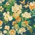 Sanderson Emperor Peony Wallpaper in Midnight/Apricot - a Sample For Sale
