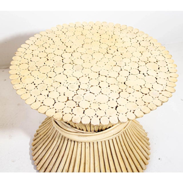 Pair 1970s Sheaf of Wheat Rattan Side Tables, McGuire For Sale In Palm Springs - Image 6 of 11