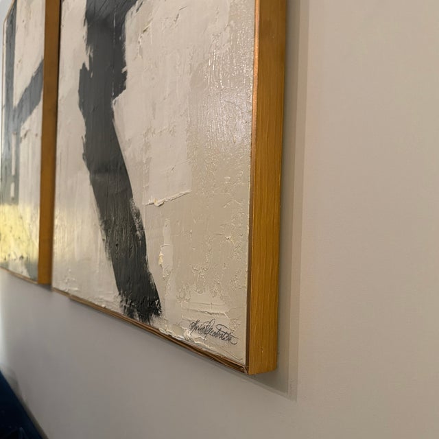 2010s Abstract Black and White Paintings by Karina Gentinetta - A Pair For Sale - Image 5 of 7