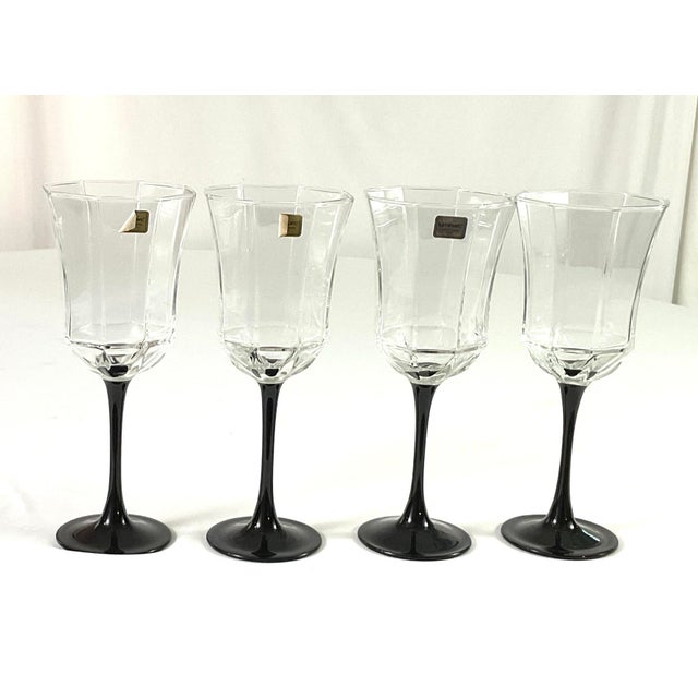 Modern 1990s Luminarc of France-Octagon Bowl Wine Goblets – Set of 4 For Sale - Image 3 of 7