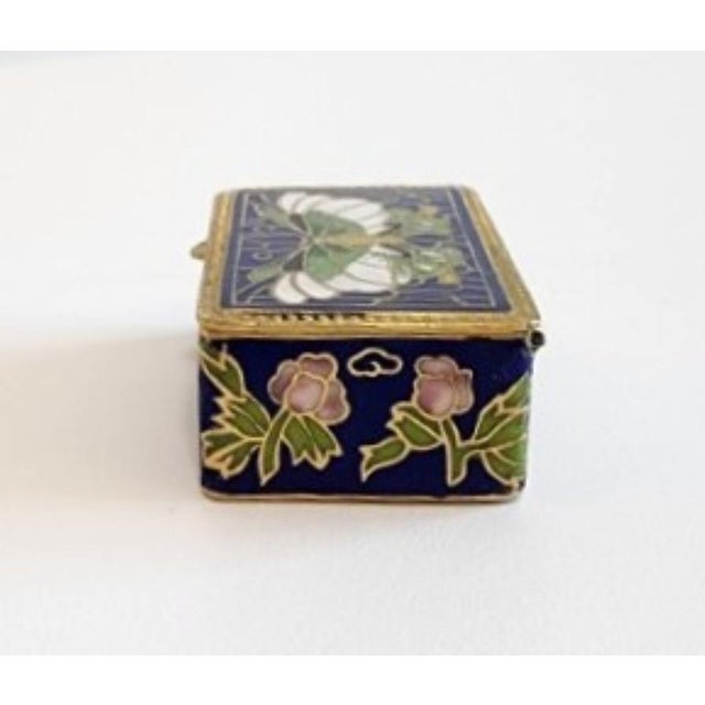 Metal Mid-20th Century Japanese Ginbari Cloisonné Enamel "Papilio" Box For Sale - Image 7 of 17