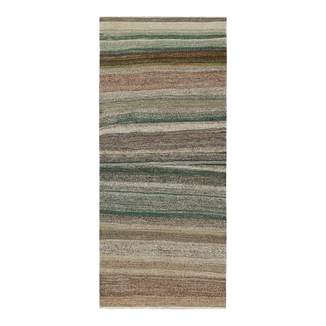 1950s Vintage Persian Kilim in Polychromatic Striae by Rug & Kilim For Sale