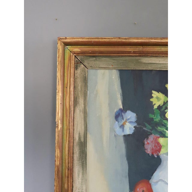 Mid 20th Century Mid-Century Modern 'Blossoms & Fruit' Vintage Swedish Expressive Still Life Oil Painting, Framed For Sale - Image 5 of 14