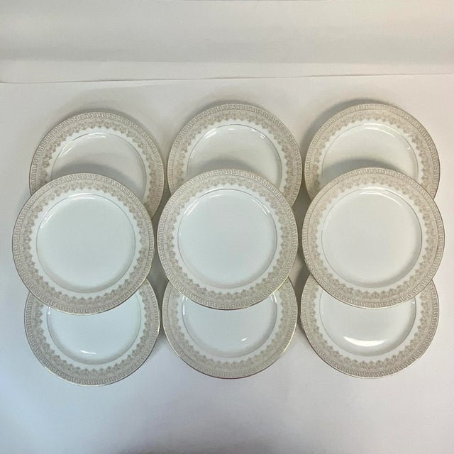 Offering a lovely set of French 1907-1919 Limoges Bone China Salad Plates. The date range is tied back to the Maker’s Mark...