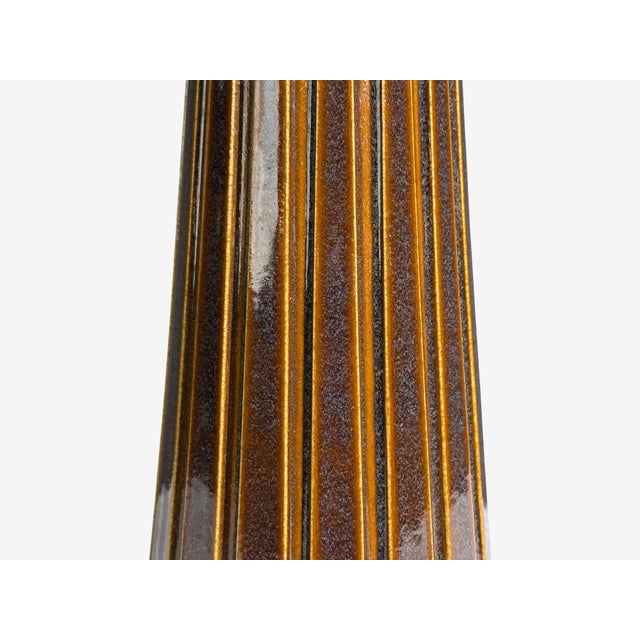 Bruno Karlsson, Large Table Lamp, Brown Stoneware, Sweden, 1960s For Sale - Image 9 of 10