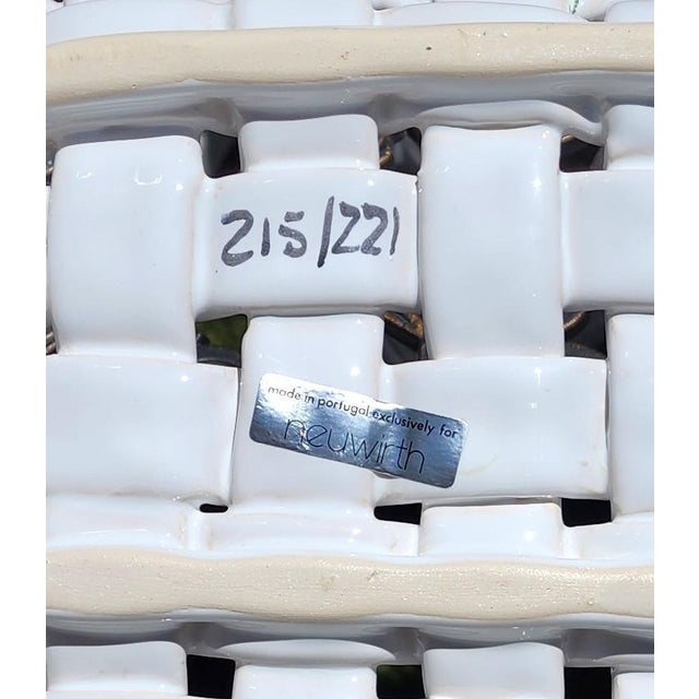 Late 20th Century Portugal Ceramic Basket Weave Tray For Sale - Image 12 of 13
