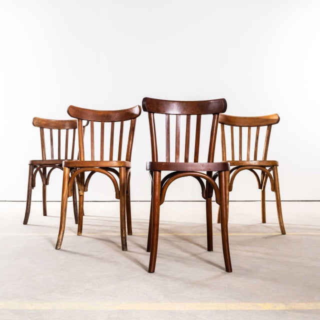 Brown Vintage Honey Oak and Bentwood Dining Chairs, 1950s, Set of 12 For Sale - Image 8 of 11