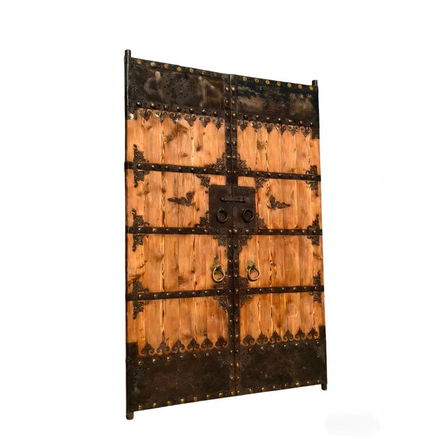 Chinese Antique Chinese Wood Doors With Iron Hardware For Sale - Image 3 of 3