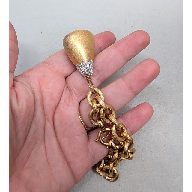 Vintage 1970 Signed Napier Book Piece Goldtone "Wedding Bell" Charm Bracelet For Sale - Image 10 of 11