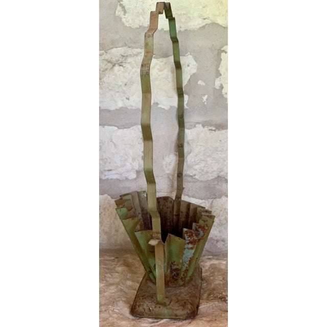 Vintage Metal Flower, Plant Basket Centerpiece For Sale - Image 10 of 12