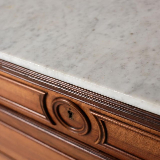 Late 19th Century French Walnut Buffet With Marble Top For Sale In Birmingham - Image 6 of 10