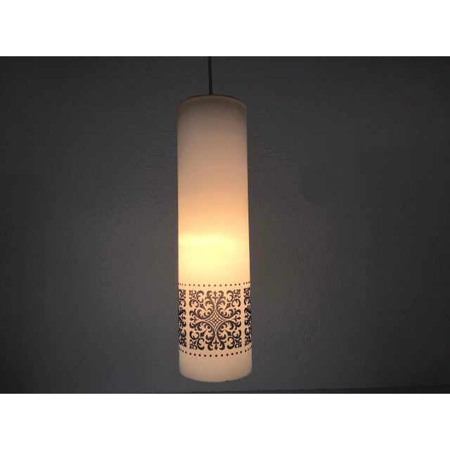 Mid-Century Modern 1960s Opaline Glass Pendant Lamps by Glashütte Limburg - Set of 3 For Sale - Image 3 of 12