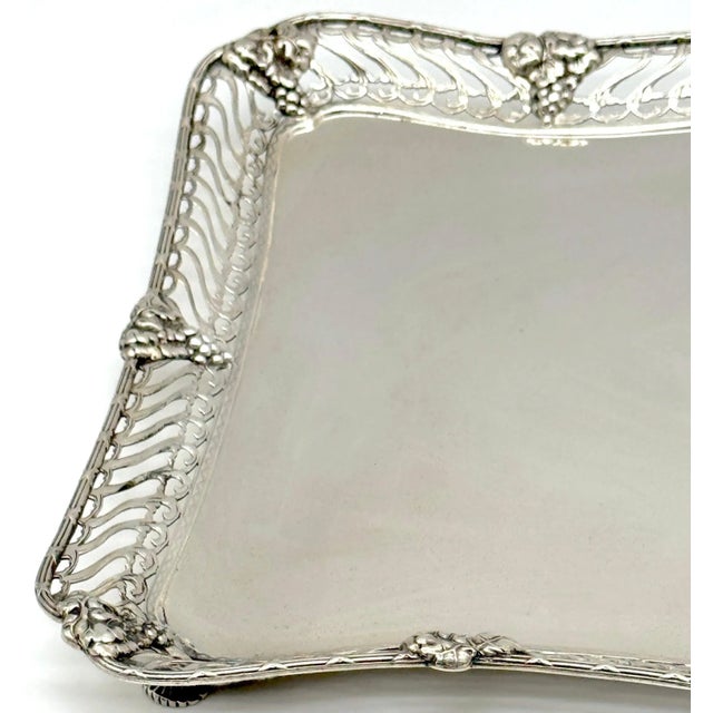 Metal Tiffany & Co. Sterling Tray Grape & Vine Design Influences Paulding Farnham For Sale - Image 7 of 12