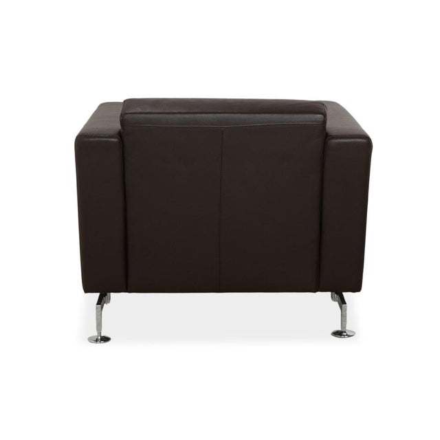 Serge Armchair in Brown Leather from Brühl For Sale - Image 11 of 13