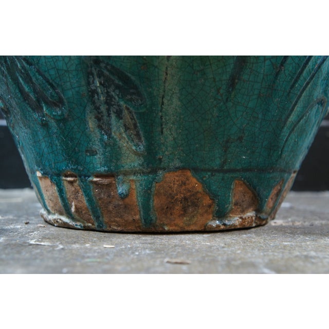 Antique Chinese Green Turquoise Teal Glazed Garden Stool Pedestal Table For Sale - Image 9 of 12