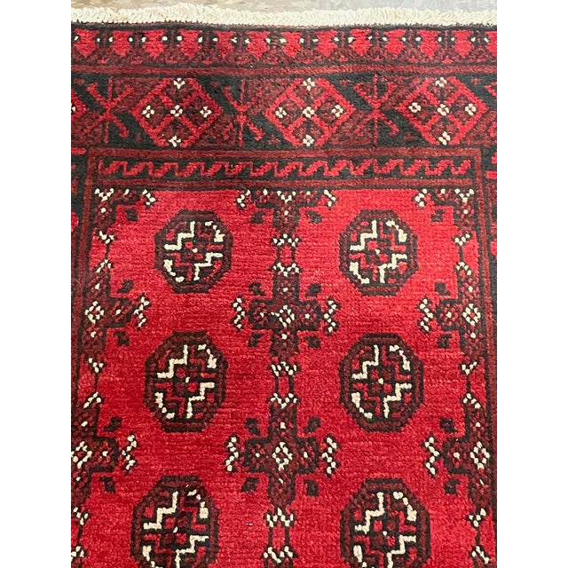 Vintage Hand-Knotted Afghan Bokhara Runner 2'1" X 16' For Sale - Image 4 of 5