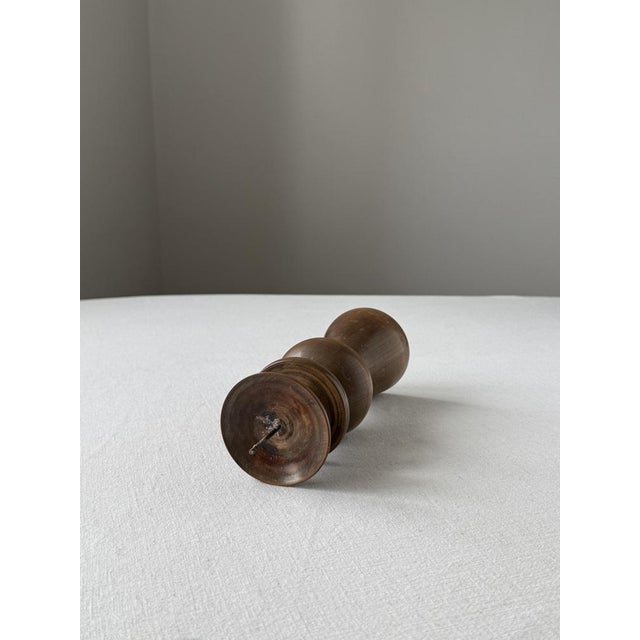 Mid-Century Modern Hungarian Turned Wooden Candlestick, 1960s For Sale - Image 4 of 7