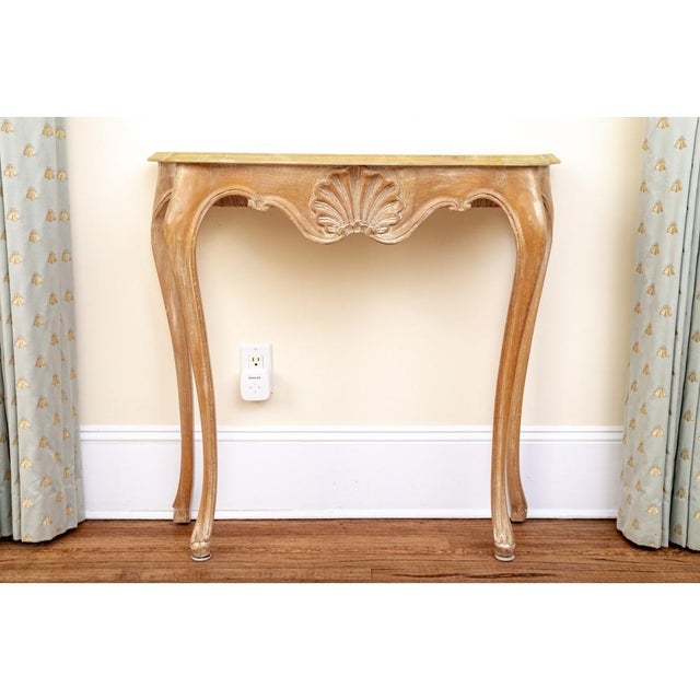 Decorative Crafts Inc. Louis XV Style Faux Marble Top Console For Sale - Image 4 of 6