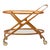 Cesare Lacca Italian Mid-Century Oval Teak and Brass Serving Trolley Bar Cart For Sale