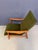 Wood Heywood-Wakefield High-Back Lounge Chair, Sculpted Oak Frame, Olive Fabric 1960s For Sale - Image 7 of 10