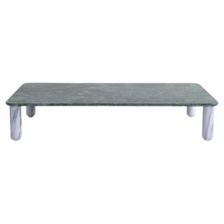 XLarge Green and White Marble Sunday Coffee Table by Jean-Baptiste Souletie For Sale