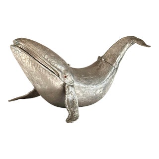 Rare Vintage Arthur Court Whale Champagne Cooler Wine Chiller Ice Bucket Sculpture, 1979 For Sale
