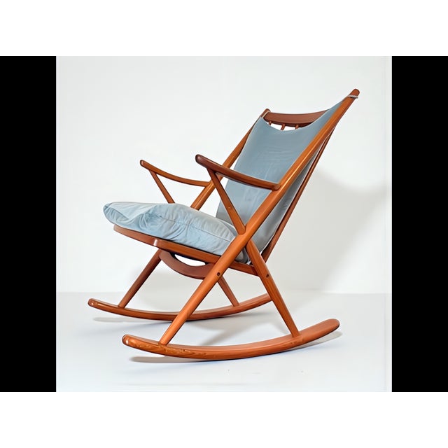 * Danish Mid-Century Modern Design Rocking Chair by Frank Reenskaug for Bramin in Denmark. * It is a particularly elegant...
