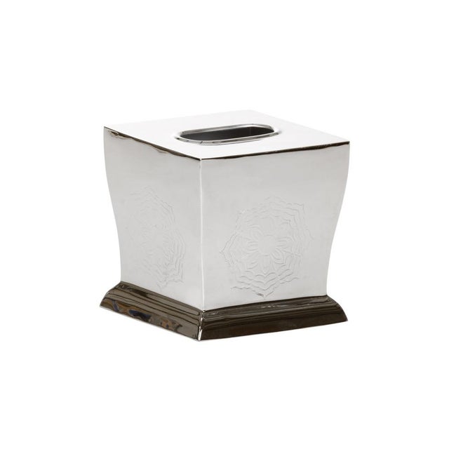 Contemporary Wildwood Waved Edge Tissue Box - Nickel For Sale - Image 3 of 3