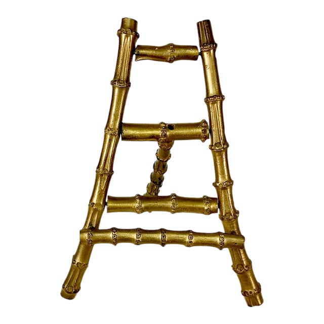 1970s Vintage Chinoiserie Hollywood Regency Boho Chic Large Bamboo Tabletop Easel. For Sale