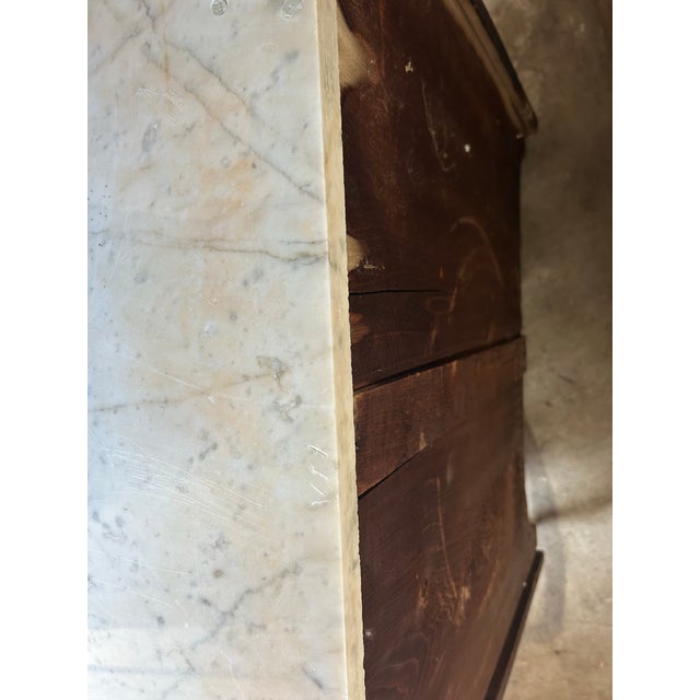 1910s Vintage Walnut 3 Drawer Dresser With Marble Top. For Sale - Image 5 of 12
