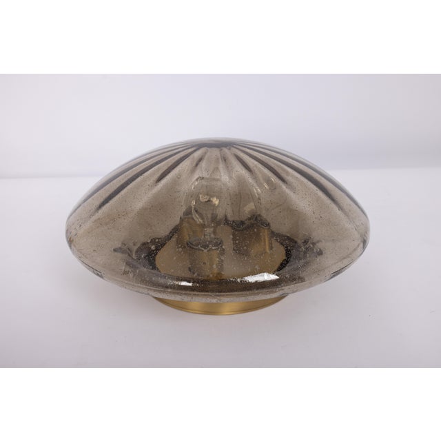 Round Smoked Glass Flush Mount from Hillebrand, Germany, 1970 For Sale - Image 4 of 15