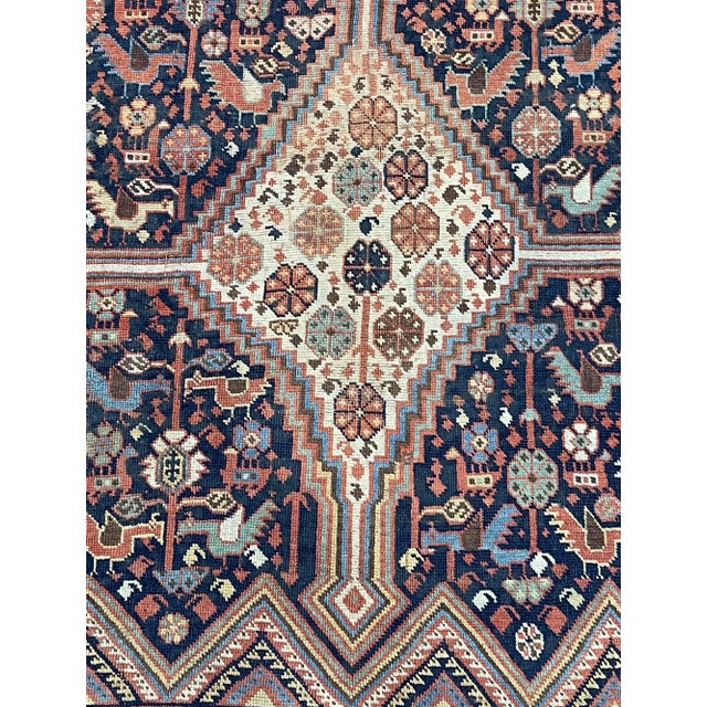 Persian Antique Persian Qashqai Rug 4'5" X 7’7" For Sale - Image 3 of 8