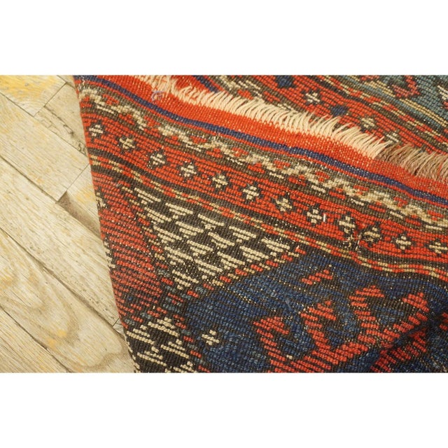 1870s Antique Red Medallion Tribal Konya Turkish Square Scatter Size Wool Rug For Sale - Image 9 of 10