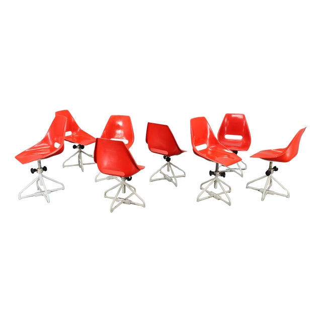 Fiberglass Chairs by Miroslav Navratil for Vertex, Czechoslovakia, 1960s, Set of 8 For Sale