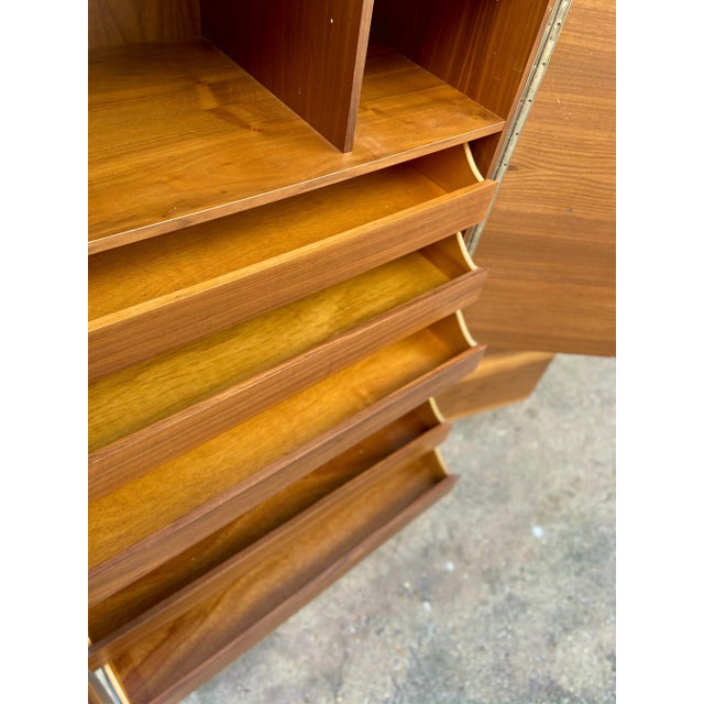 Mid Century Modern Brutalist Armoire Dresser + Inset Smoked Mirrors | by Tobago For Sale In Tampa - Image 6 of 13