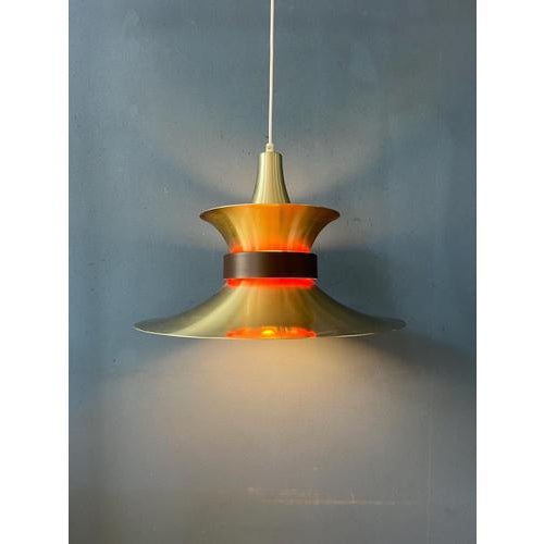 Large UFO Pendant Lamp with Orange Light For Sale - Image 6 of 13