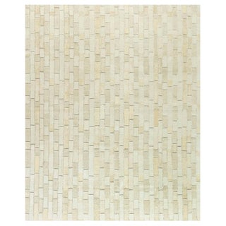 Contemporary Textural Wool, Silk and Leather Rug by Doris Leslie Blau For Sale
