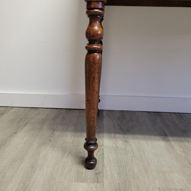 Wood Antique English Georgian Mahogany Gallery Writing Desk With Two Drawers, Circa 1830 For Sale - Image 7 of 12