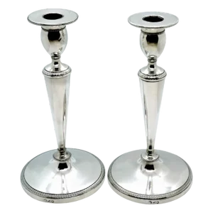 Empire Italian Silver Candlesticks, Milan, 1810s, Set of 2