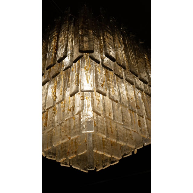 Mid-Century Modern Large Handcrafted Murano Glass Prism Waterfall Chandelier, 1970s For Sale - Image 3 of 16