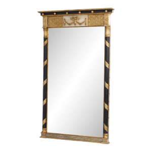 Vintage Italian Ebonized and Gilt Gold Wall Mirror