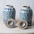 Pair of Chinese Blue and White Glazed Jars With Foo Dog Finials For Sale - Image 9 of 10