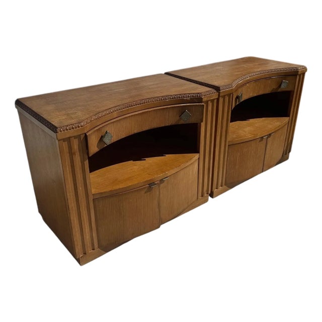 Pair of Century Furniture Mackintosh Style Nightstands W/ an Edinburgh Finish For Sale