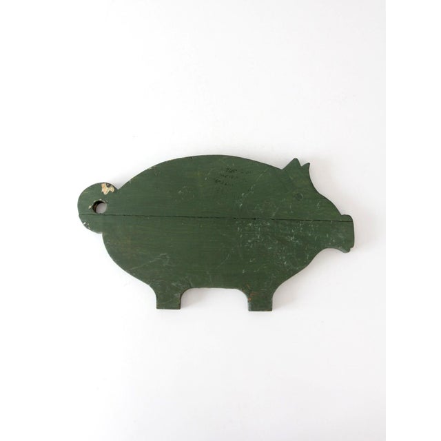 Green Antique Primitive Pig Kitchen Board For Sale - Image 8 of 11