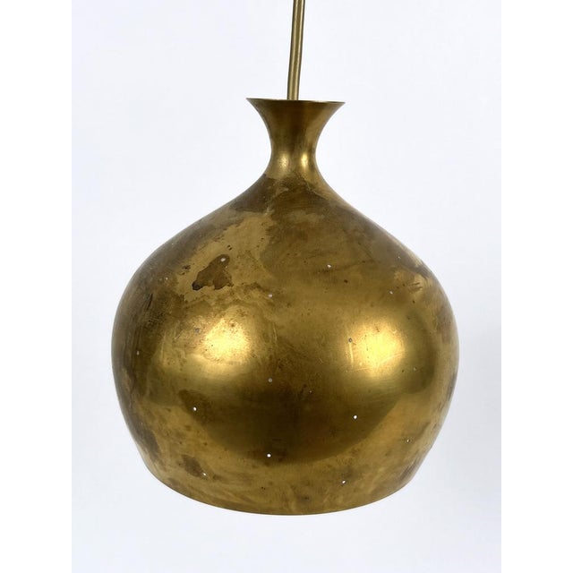 Gold Löken Brass Pendant Lamp by Helge Zimdal for Falkenbergs, 1960s For Sale - Image 8 of 18