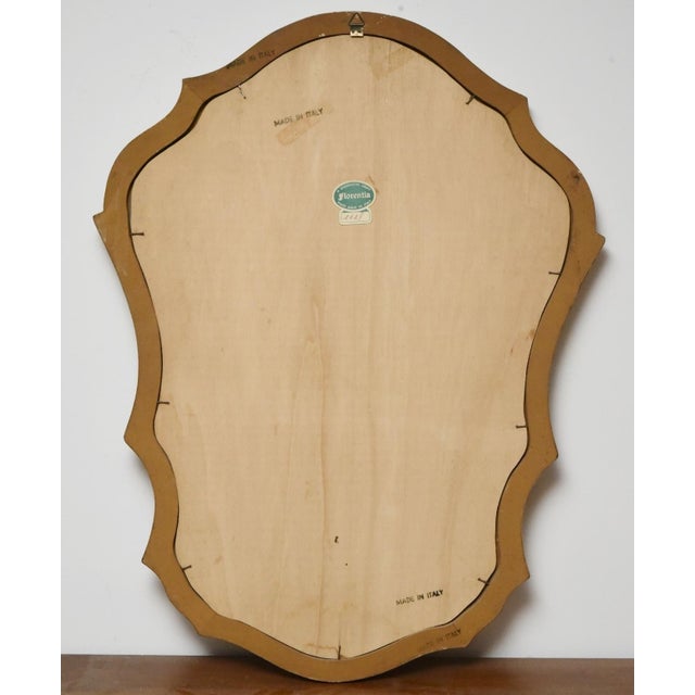 Vintage Italian Gilt Cartouche-Shaped Wall Mirror For Sale - Image 4 of 4