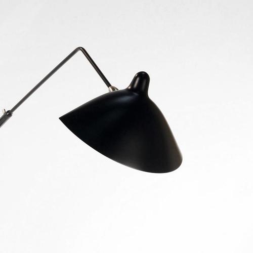 Metal Mid-Century Modern Black Floor Lamp with Three Rotating Arms by Serge Mouille For Sale - Image 7 of 15