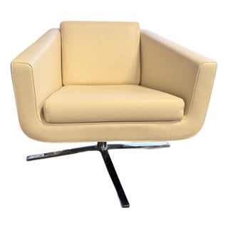 Pavo Armchair in Cream Leather with Chrome Frame from FSM, 2000s For Sale