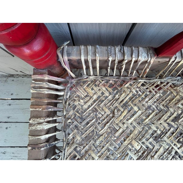 Scarlet Mid 20th Century Afghan Low Cedar Chairs- a Pair For Sale - Image 8 of 11